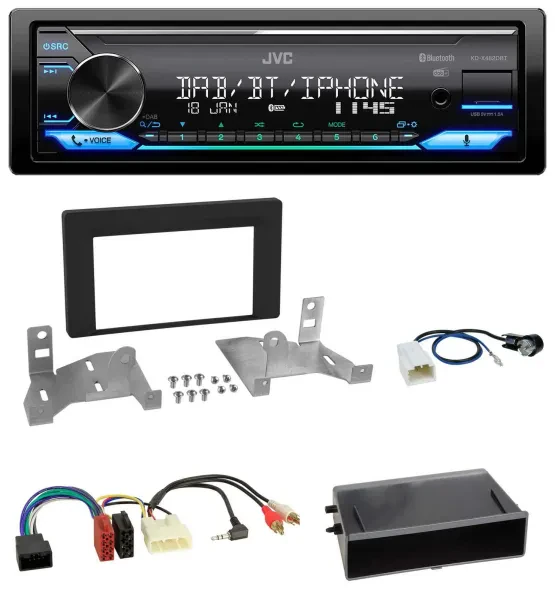 JVC Bluetooth DAB USB MP3 Autoradio für Toyota Aygo AB7 ab 2022 mattschwarz