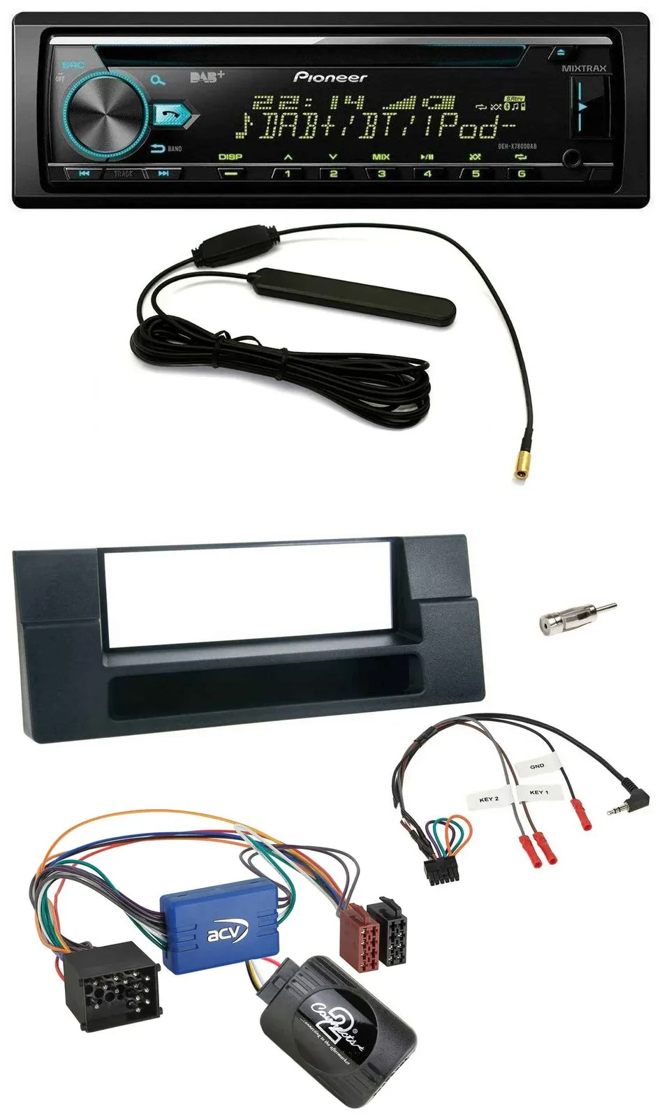 Pioneer CD MP3 Lenkrad DAB USB Autoradio für BMW 5er E39 96-04 Aktivsystem Ablag