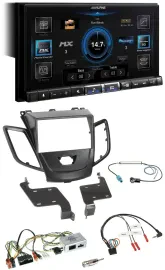 Alpine DAB 2DIN USB Bluetooth Lenkrad Autoradio für Ford Fiesta 10-17 schwarz