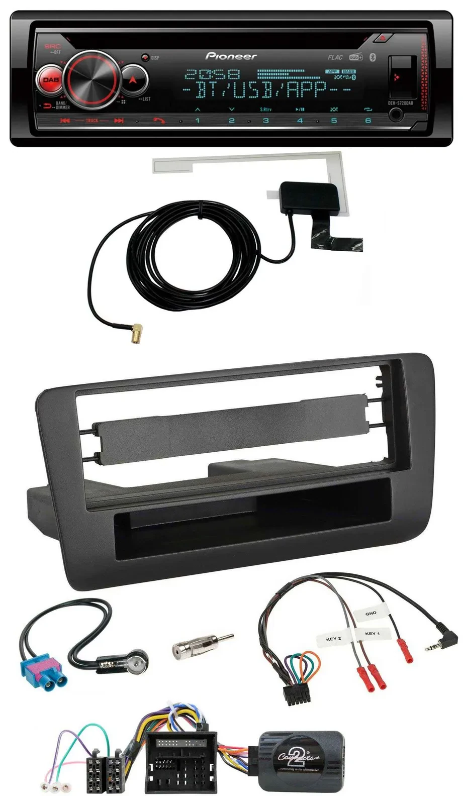 Pioneer DAB CD Lenkrad USB Bluetooth Autoradio für Audi A1 (ab 2010)