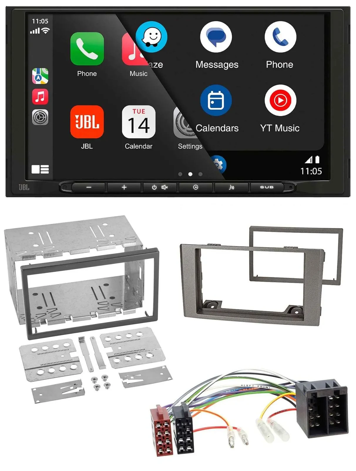 Автомагнитола для Iveco Daily (2006–2014) JBL 2DIN, DAB, Bluetooth, USB, MP3, серебристая