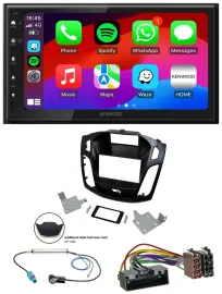 Kenwood MP3 USB DAB 2DIN Bluetooth Autoradio für Ford Focus 2014-2018 schwarz
