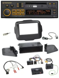 Pioneer DAB Lenkrad USB Bluetooth Autoradio für Jeep Renegade ab 2015