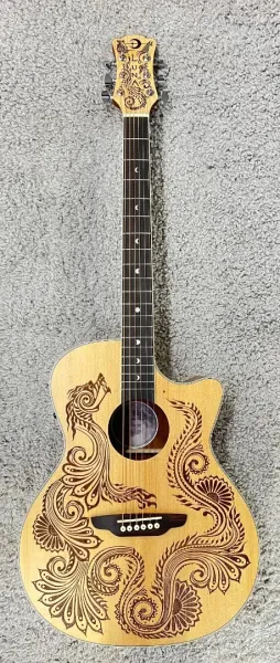 Электроакустическая гитара Luna Guitars HENDRASPR Grand Concert Henna Dragon