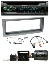 Pioneer USB MP3 DAB Lenkrad CD Autoradio für Citroen C5 ab 2005 grau-metallic