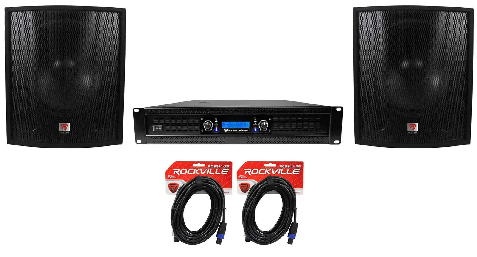 Сабвуфер пассивный Rockville SBG1188 Black 18" 1000W 8 Ohm с усилителем (пара)