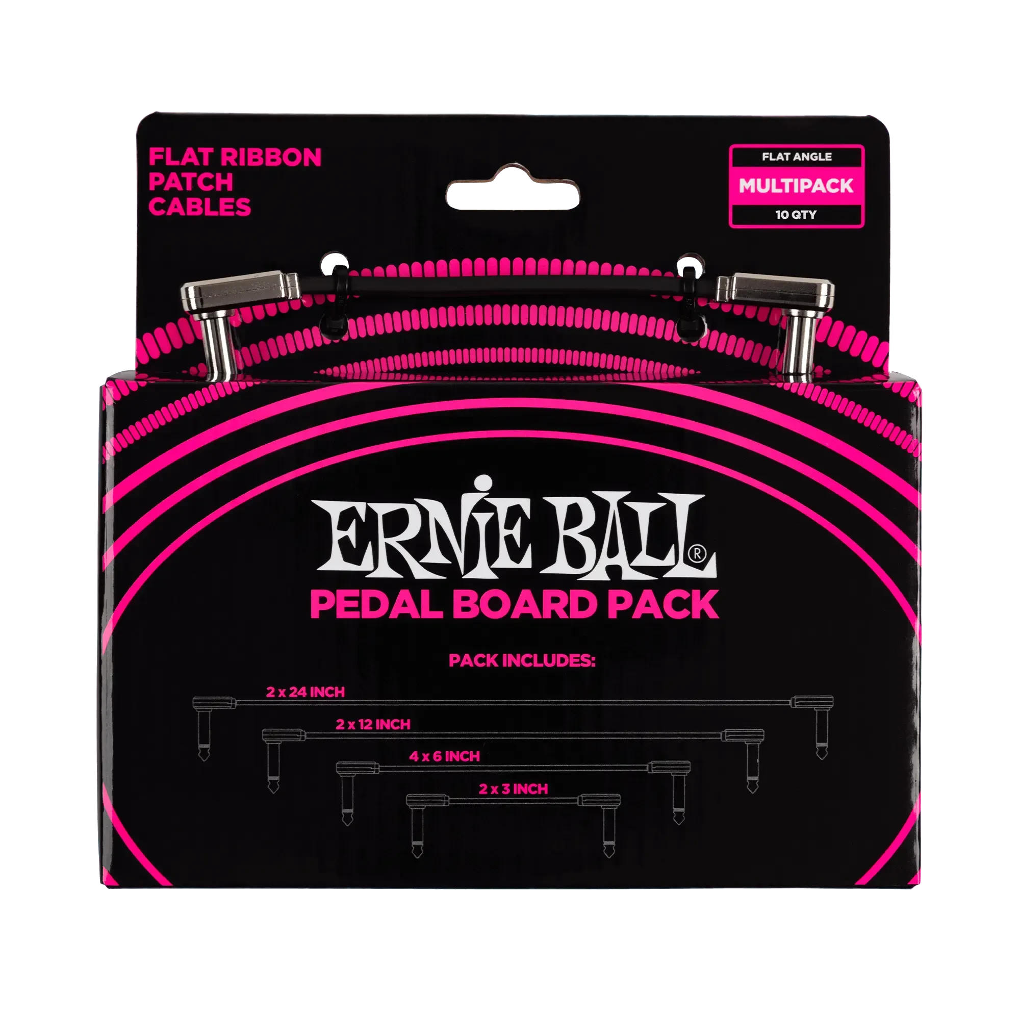 Набор из 10 инструментальных патч-кабелей Ernie Ball 6224