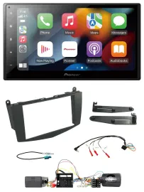 Автомагнитола для Mercedes C-Class W204 Pioneer 2DIN DAB Bluetooth USB с поддержкой кнопок на руле для активной аудиосистемы