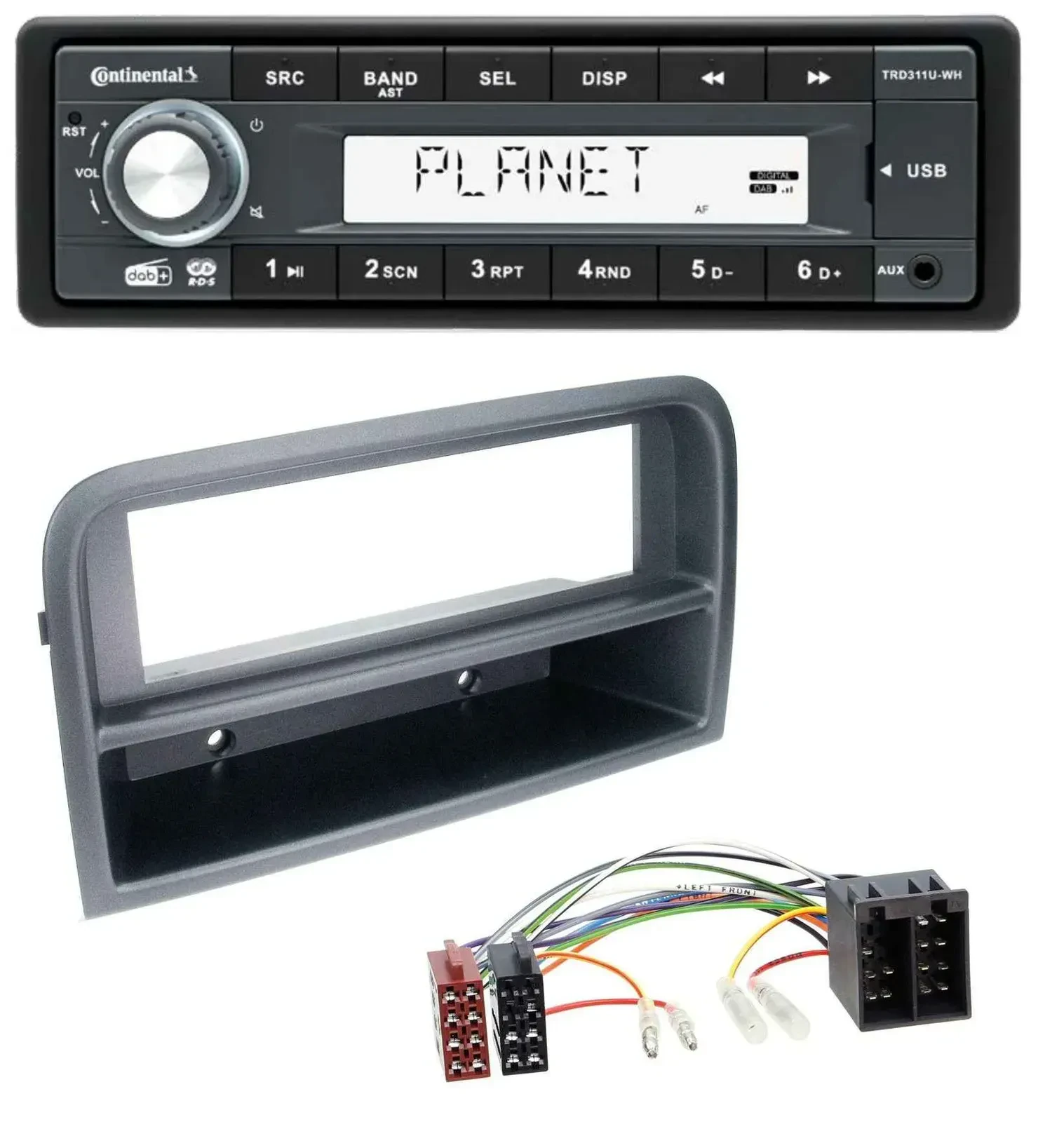 Continental MP3 AUX USB DAB 1DIN Autoradio für Fiat Croma (ab 2005)