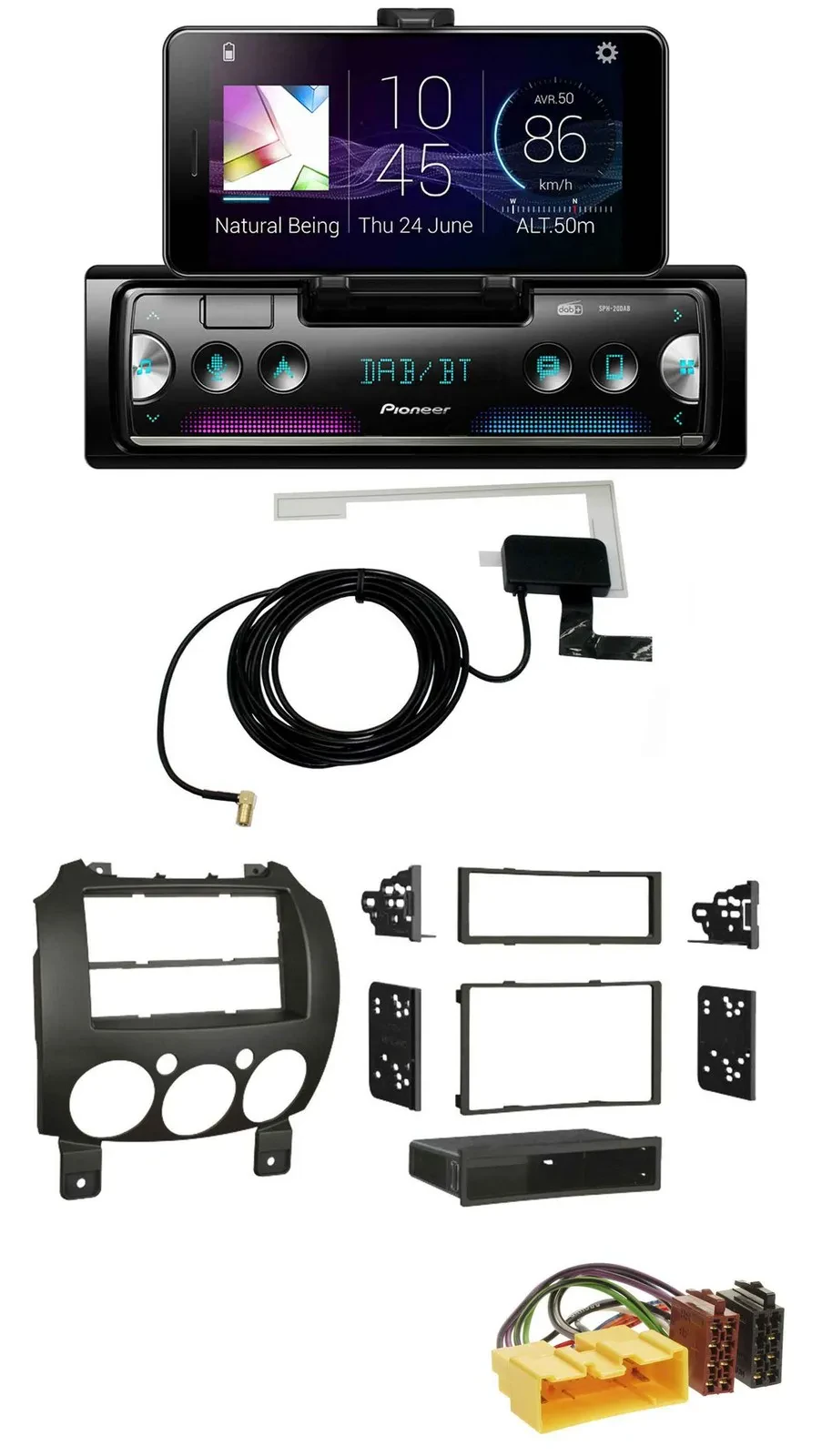Автомагнитола Pioneer DAB, Bluetooth, MP3, USB для Mazda 2 (с 2007)