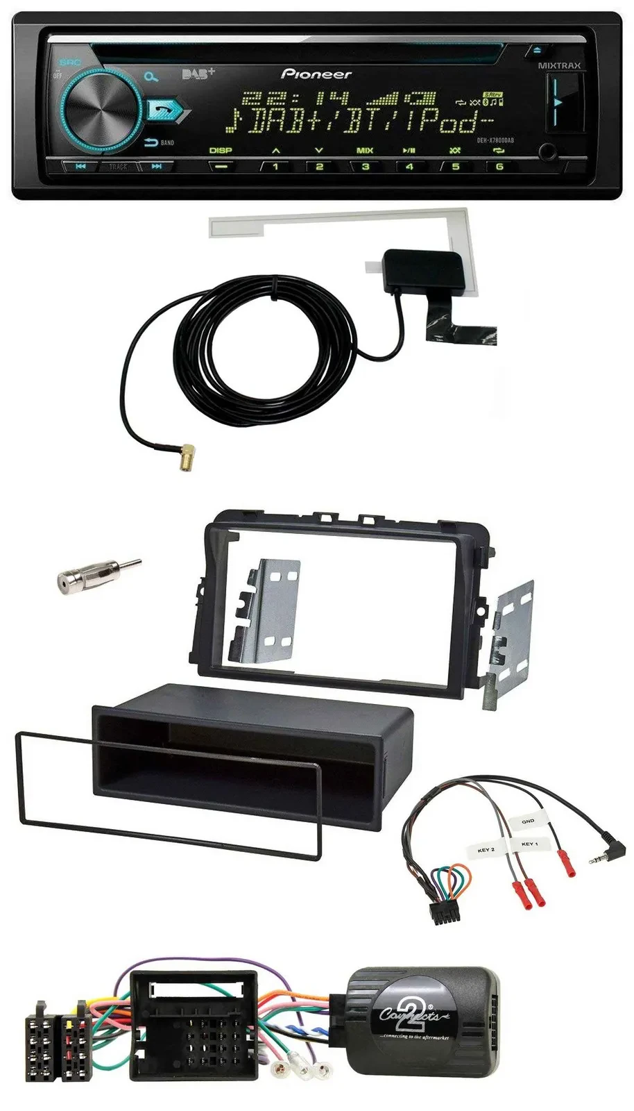 Pioneer MP3 Lenkrad CD USB DAB Autoradio für Opel Vivaro Combi Kasten 2011-2015