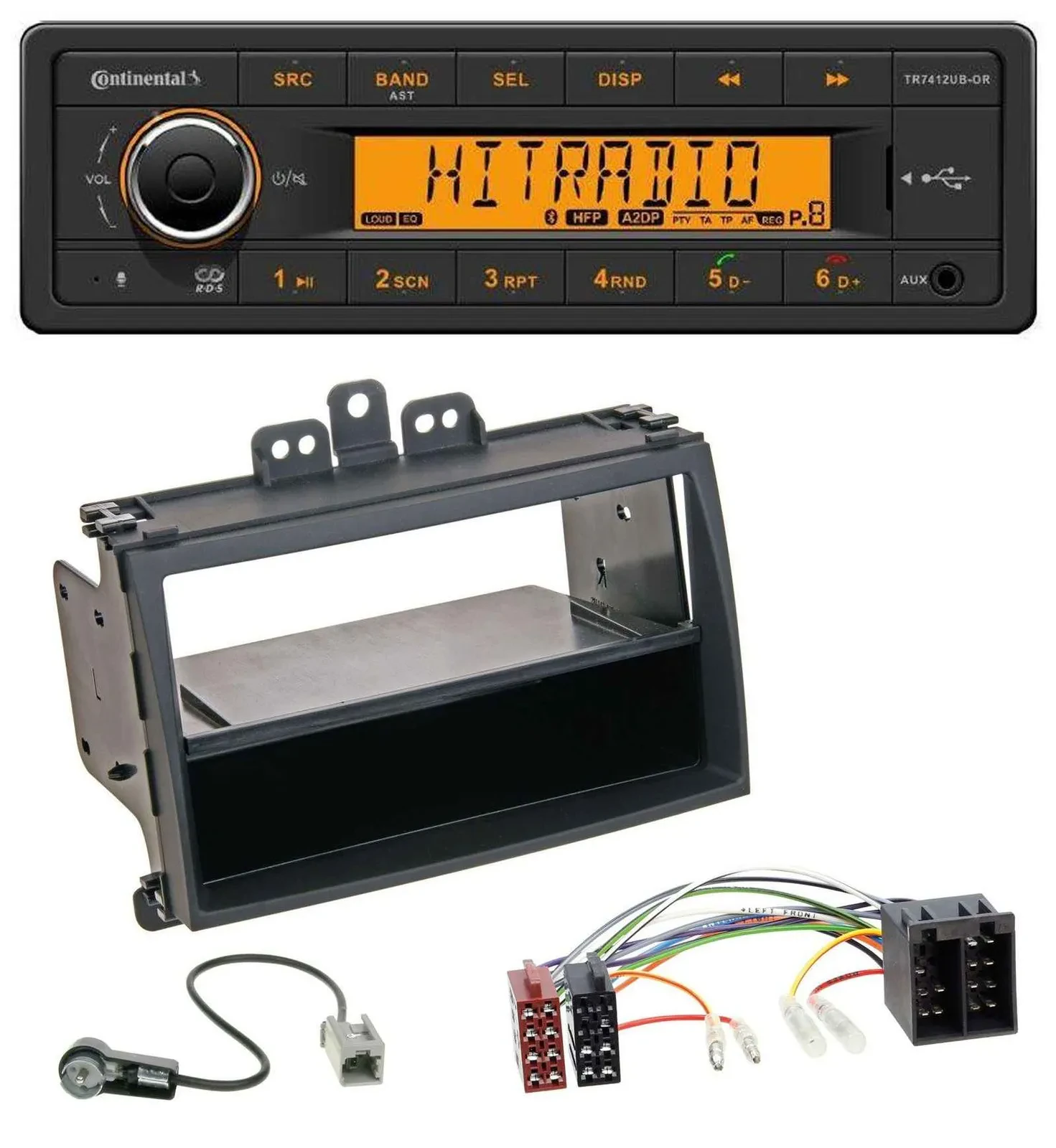 Continental MP3 Bluetooth AUX USB Autoradio für Hyundai i20 08-11 Rubber-Touch A