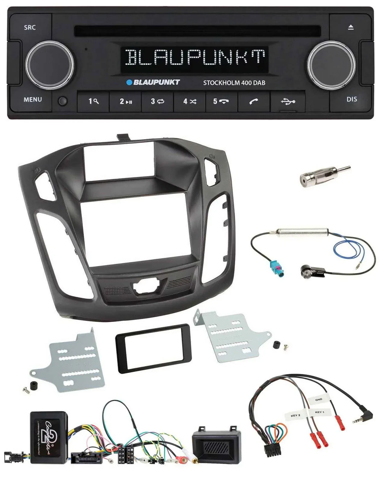 Автомагнитола Blaupunkt Bluetooth DAB CD USB для Ford Focus DYB (2011–2014) с поддержкой управления на руле