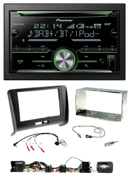 Pioneer Bluetooth Lenkrad DAB 2DIN USB CD Autoradio für Audi TT 2006-2014