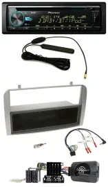 Автомагнитола Pioneer CD/MP3 DAB USB для Alfa Romeo GT/147 (2007–2010), серебристая, с монтажным карманом, совместима с кнопками на руле