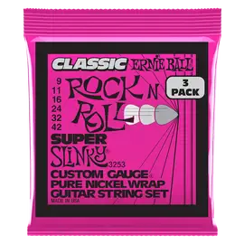 Струны для электрогитары Ernie Ball 3253 Rock n Roll Super Slinky 9-42 (3 комплекта)