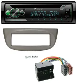 Pioneer USB MP3 DAB AUX CD Autoradio für Renault Twingo 07-14 beige-grau
