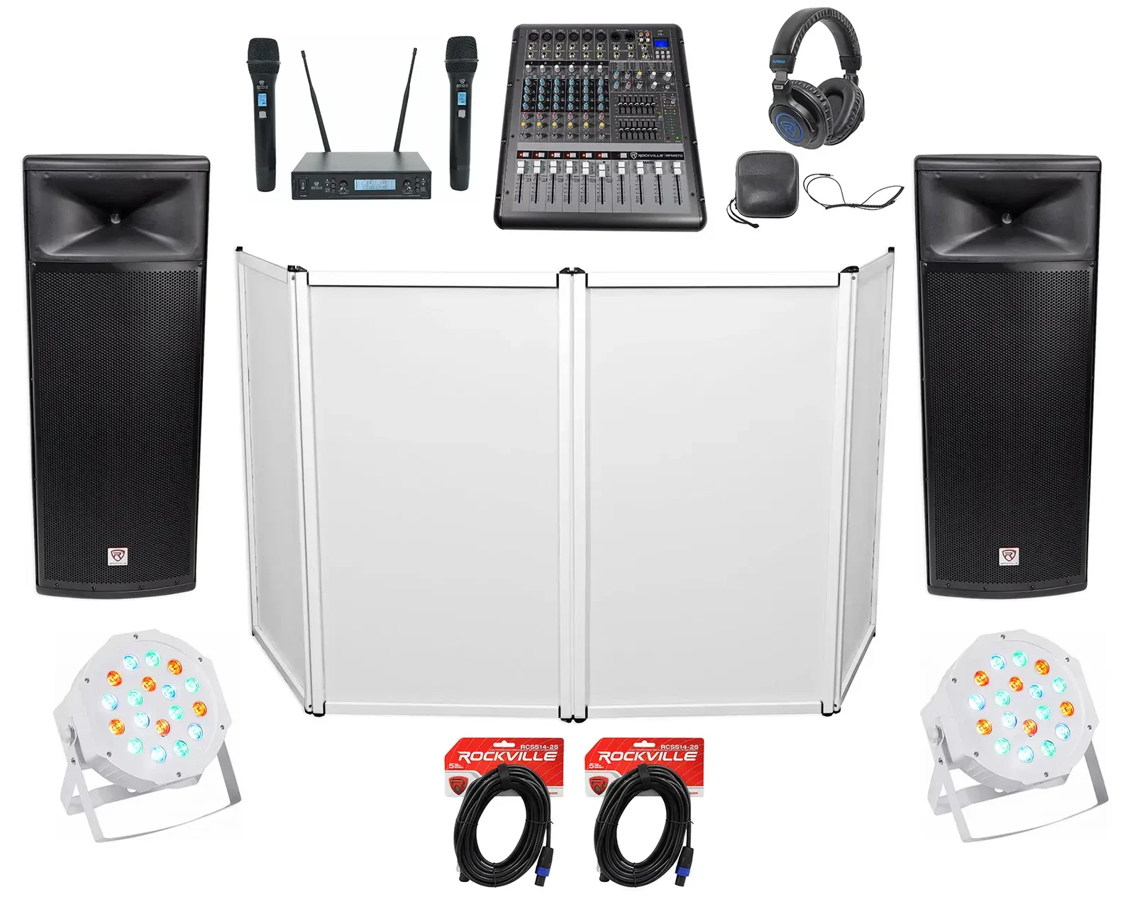 Пассивная акустическая система Rockville SPGN258 Black с микшером и аксессуарами (пара)