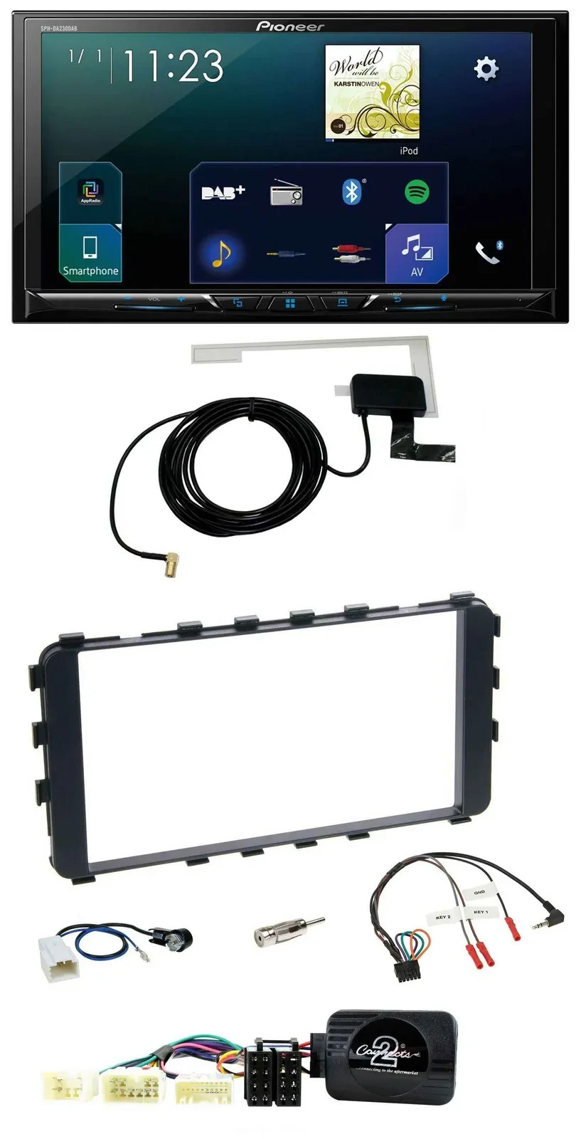 Pioneer 2DIN DAB USB Lenkrad Bluetooth Autoradio für Toyota Yaris 06-11 OEM-Navi