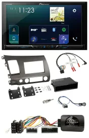 Pioneer Lenkrad Bluetooth USB 2DIN DAB Autoradio für Honda Civic 06-10 Hybrid an