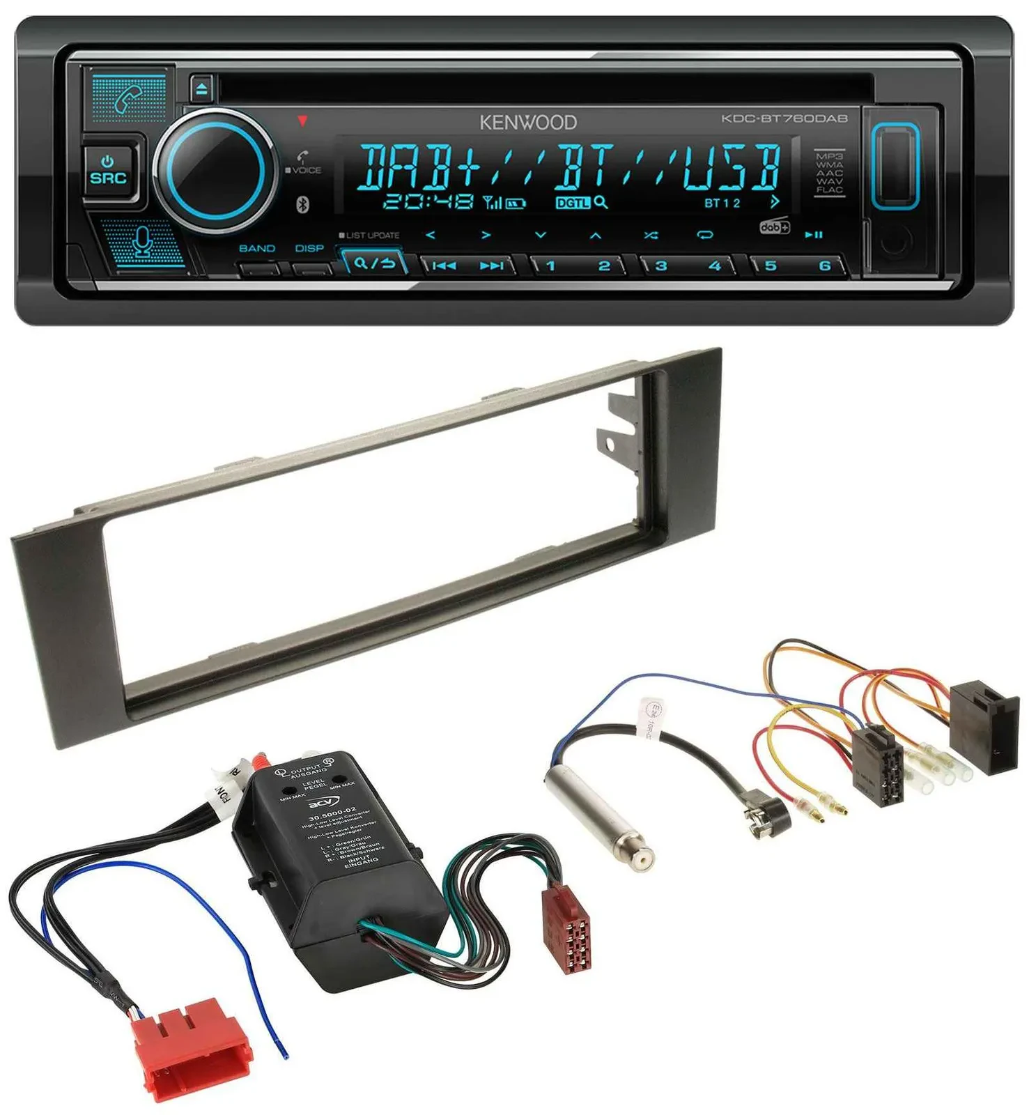 Kenwood MP3 Bluetooth DAB USB CD Autoradio für Audi A3 8P 03-06 Bose Aktivsystem