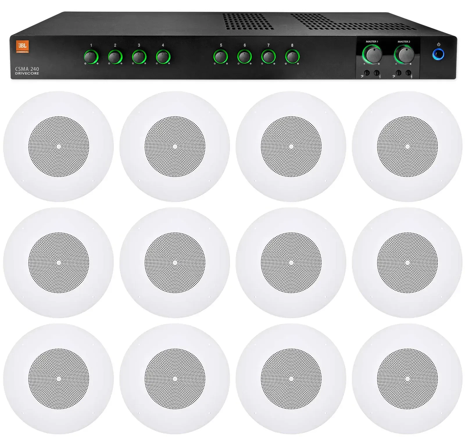 Потолочная акустика JBL CSS8008 White с усилителем (12 штук)