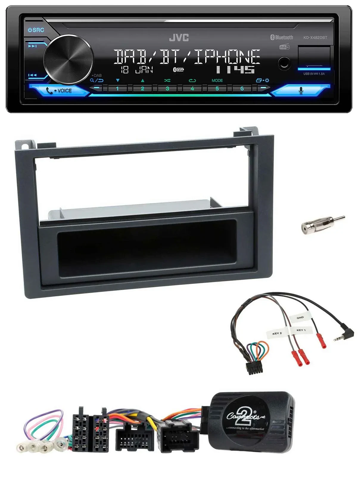 JVC Bluetooth DAB USB Lenkrad Autoradio für Saab 9.3 (ab 2008)
