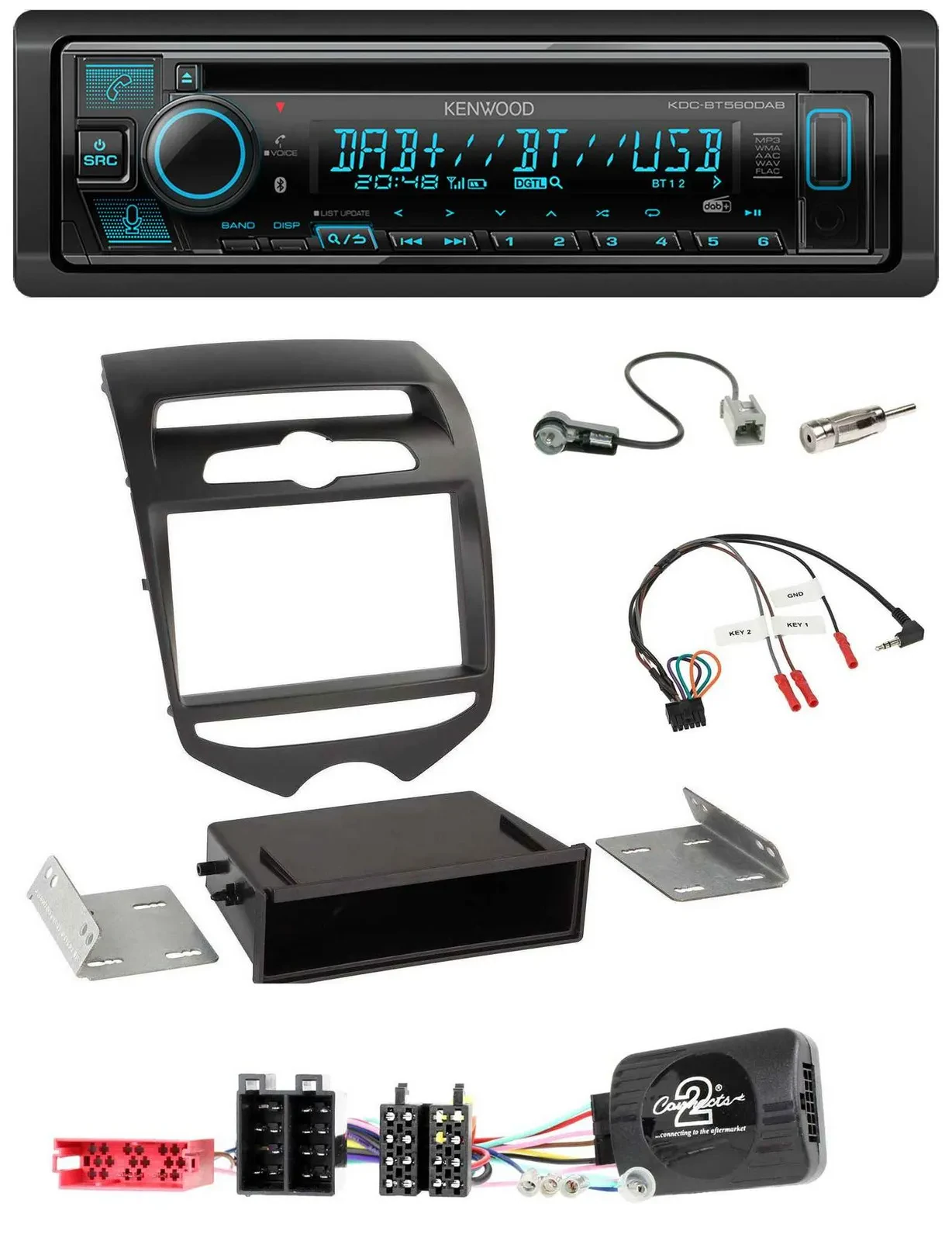Kenwood Bluetooth DAB CD Lenkrad USB Autoradio für Hyundai ix20 ab 2010 man. Kli