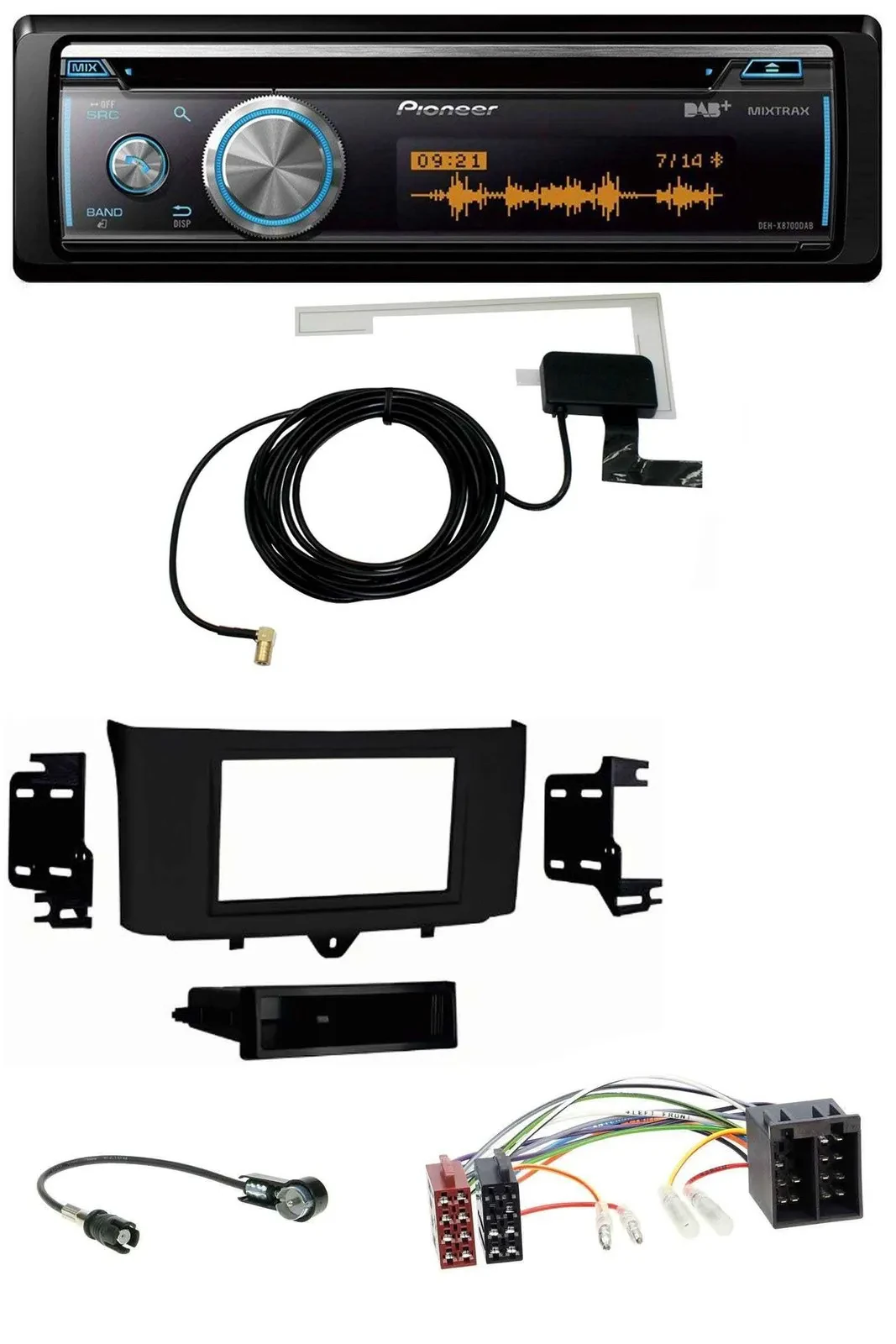 Pioneer Bluetooth DAB MP3 USB CD Autoradio für Smart ForTwo (2010-2015)