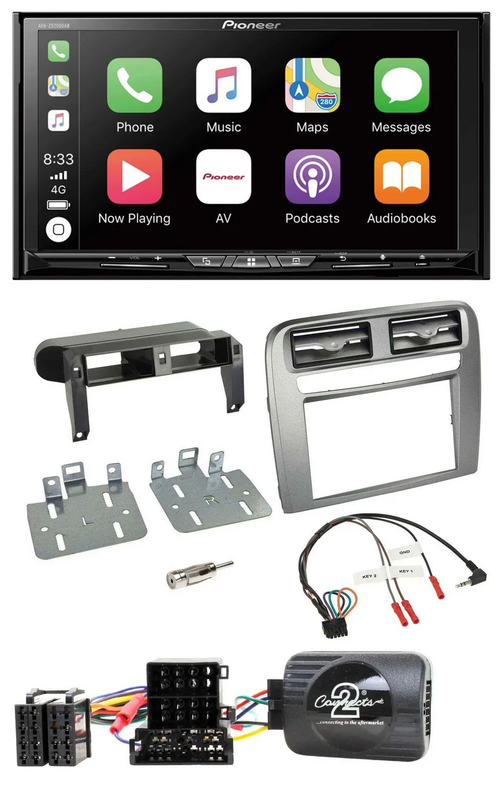 Pioneer 2DIN Lenkrad USB DAB DVD Bluetooth Autoradio für Fiat GrandePunto 05-06