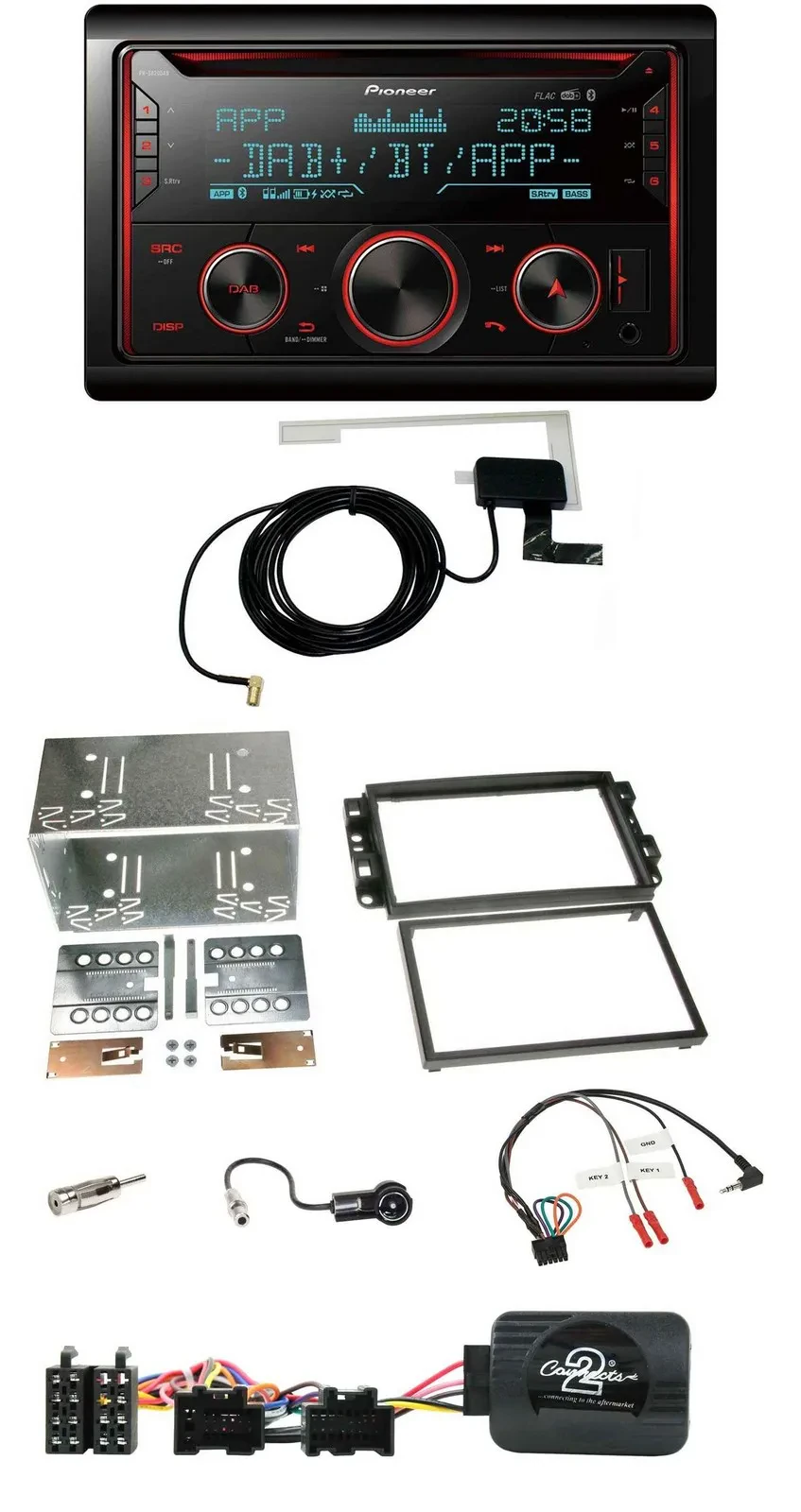 Pioneer 2DIN Lenkrad DAB USB CD Bluetooth Autoradio für Chevrolet Aveo Captiva 2