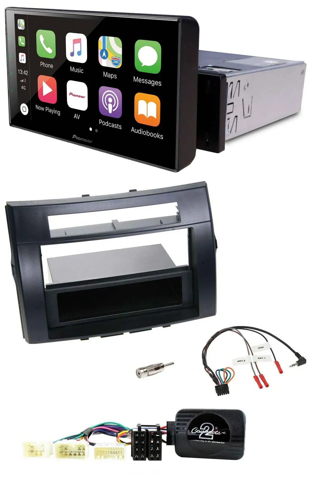 Pioneer Bluetooth Lenkrad DAB USB Autoradio für Toyota Corolla Verso 04-07 schwa