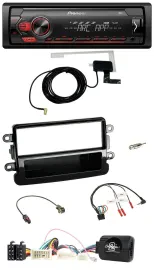 Автомагнитола для Dacia Pioneer 1-DIN USB DAB MP3, чёрный глянец, с управлением с руля