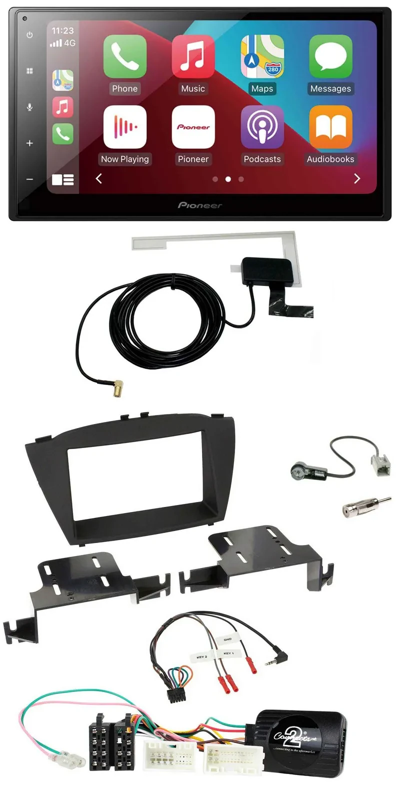 Pioneer USB Bluetooth DAB Lenkrad 2DIN Autoradio für Hyundai ix35 ab 2013 ohne S