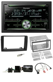 Pioneer Bluetooth Lenkrad DAB 2DIN USB CD Autoradio für Fiat Idea 06-12 schwarz