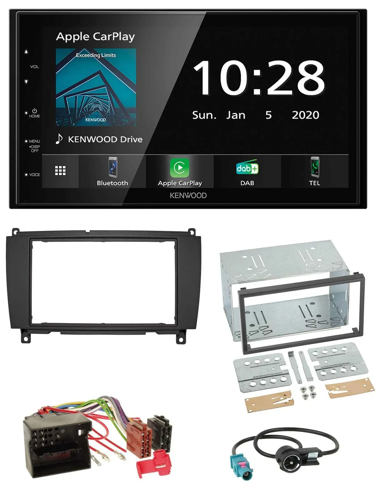 Kenwood Bluetooth MP3 DAB USB 2DIN Autoradio für Mercedes CLK C209 A209 04-10