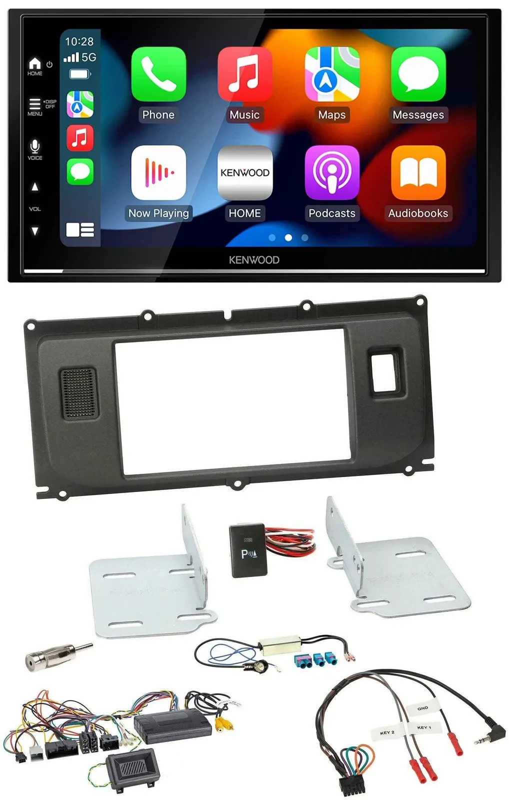 Автомагнитола для Land Rover Evoque (с 2014) Kenwood 2 DIN, DAB, USB, Bluetooth, поддержка кнопок на руле