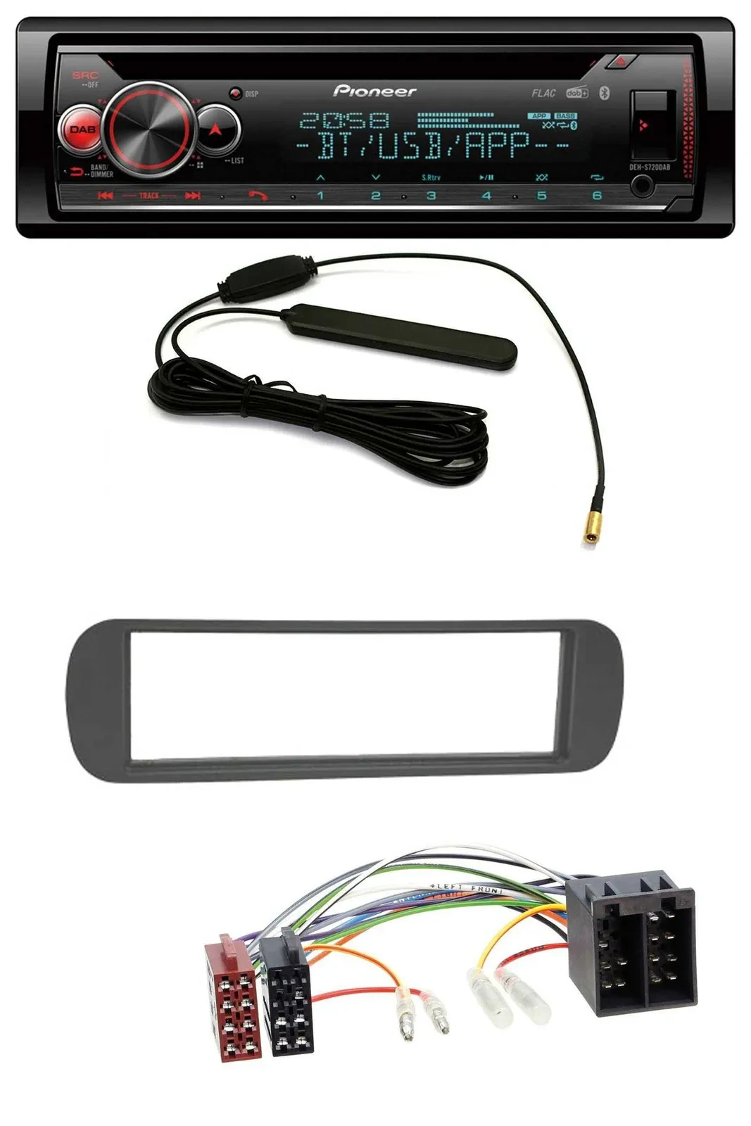 Автомагнитола для Lancia Y (1996–2004) Pioneer USB DAB MP3 Bluetooth CD, черный