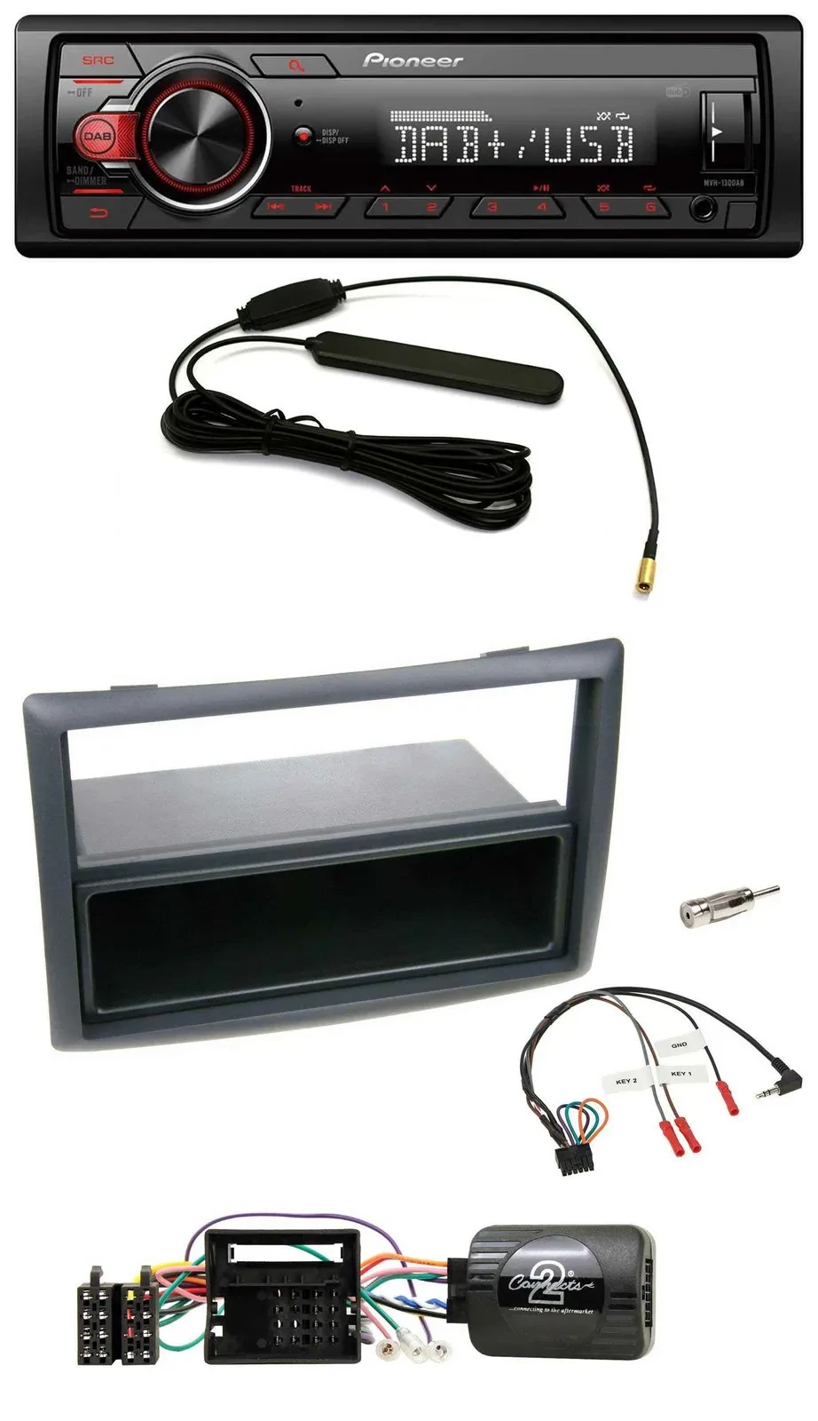 Автомагнитола Pioneer 1-DIN, DAB, USB, MP3, для Renault Megane 2009–2012, совместимая с кнопками на руле