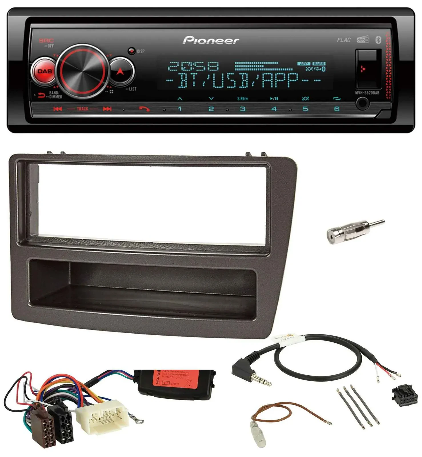 Автомагнитола Pioneer Bluetooth USB DAB для Honda Civic 2004–2006, антрацит