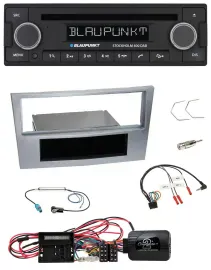 Blaupunkt Lenkrad Bluetooth DAB CD USB Autoradio für Opel Corsa D matt-chrom 09-