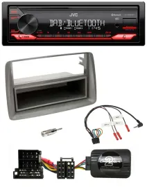 JVC Bluetooth USB DAB Lenkrad Autoradio für Alfa GT 147 Ablage silber