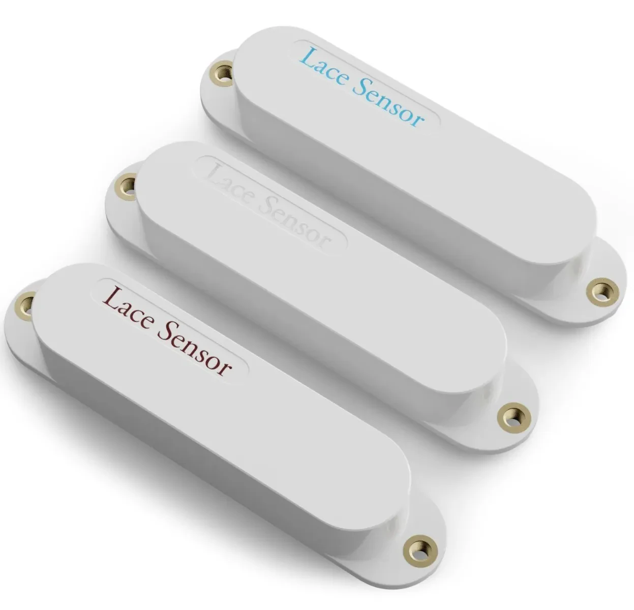 Звукосниматель для электрогитары Lace Sensor Blue Fire Pickup Set (набор, 3 шт.), Light Blue/Silver/Burgundy, белый