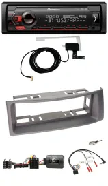 Автомагнитола Pioneer DAB, USB, Bluetooth, совместимая с кнопками на руле, для Renault Megane/Scenic 1996–2000, антрацит