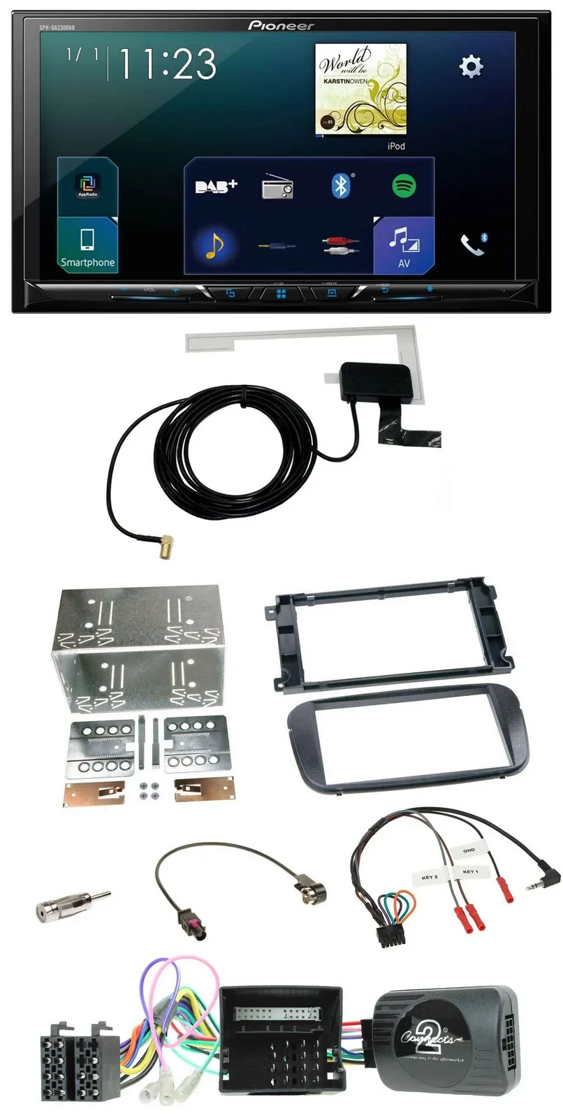 Pioneer 2DIN DAB USB Lenkrad Bluetooth Autoradio für Ford S-Max Mondeo Profi sch