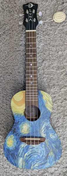 Luna UKE STR C Concert Size Starry Night Design Acoustic Ukulele