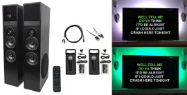 Rockville Bluetooth Home Theater/Karaoke Machine System W/LED'S+Subwoofers+Mics