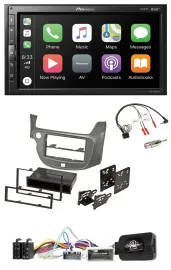 Pioneer USB Lenkrad DAB 2DIN Bluetooth Autoradio für Honda Jazz ab 2014 silber