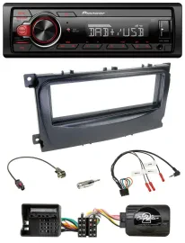 Автомагнитола Pioneer 1-DIN DAB USB для Ford S-Max/Mondeo 2007–2014, черная, поддержка управления с руля