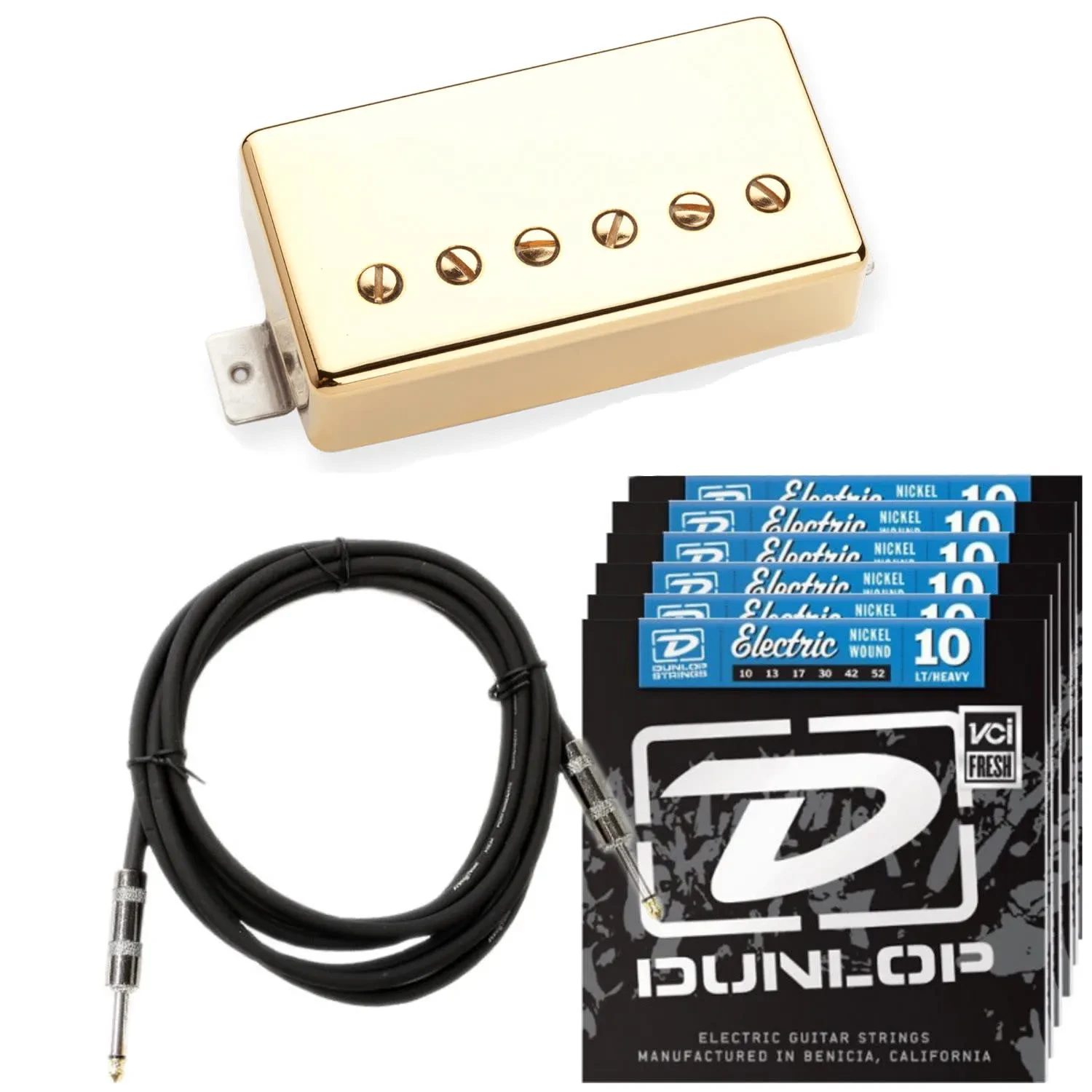 Seymour Duncan SH-55 Seth Lover Humbucker Gold Pickup Set w/ 6 Sets of Strings a